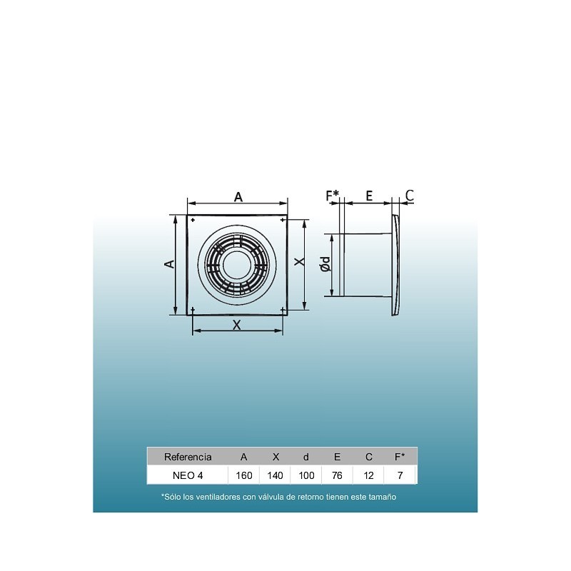 VENTILADOR DE BAÑO CON RED ANTIMOSQUITOS | BRICOTUB - NEO MRE